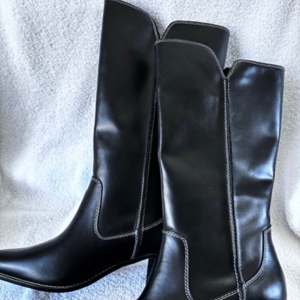 Kelsi Dagger Brooklyn Marshall pointed toe leather knee high boot Size 9